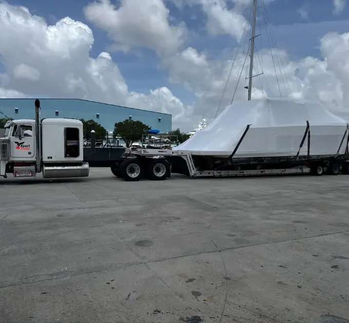 Oversized yacht shipping with commercial marina loading