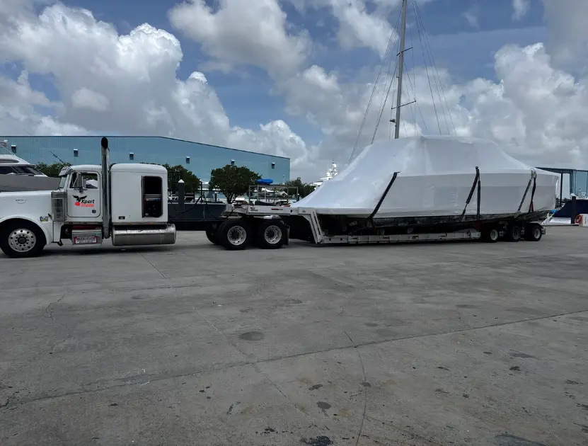 Oversized yacht shipping with commercial marina loading